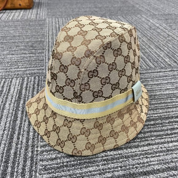 SOLD Gucci Beige Guccissima Stripe Bucket Hat - Picture 7 of 7